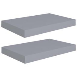 Berkfield Home Floating Wall Shelves 2 pcs Grey 40x23x3.8 cm MDF - thumbnail 2