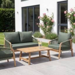 Artemis Home Andria 4-Seat Rope Garden Lounge Set in Green - Size: 4 Person - thumbnail 4