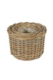 KDMD Round Baskets with Liners Set of 3 in Brown - thumbnail 4