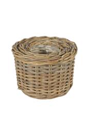 KDMD Round Baskets with Liners Set of 3 in Brown - thumbnail 6