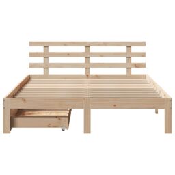 Berkfield Home Bed Frame with Drawers without Mattress 135x190 cm Double in Brown - thumbnail 4