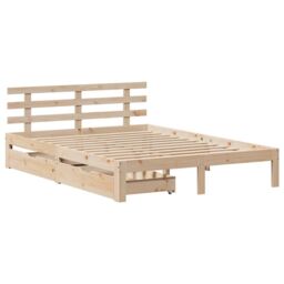 Berkfield Home Bed Frame with Drawers without Mattress 135x190 cm Double in Brown - thumbnail 3