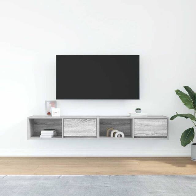 Berkfield Home TV Cabinets 2 pcs Grey Sonoma 80x31x25.5 cm Engineered Wood - image 1