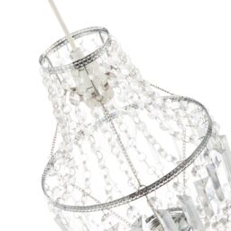 Happy Homewares Traditional Vintage Style Pendant Lighting Shade with Clear Acrylic in Silver - thumbnail 3