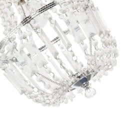 Happy Homewares Traditional Vintage Style Pendant Lighting Shade with Clear Acrylic in Silver - thumbnail 4