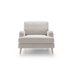 Abakus Direct Harper Armchair - Durable & Easy Clean Upholstery in Cream - thumbnail 2