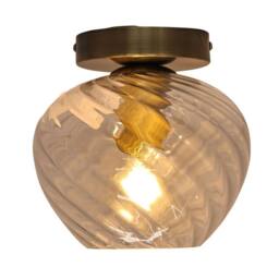 First Choice Lighting Bradson - Clear Swirl Glass Antique Brass Ceiling Light Fitting - thumbnail 2