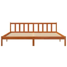 Berkfield Home Bed Frame without Mattress Wax Brown 200x200 cm Solid Wood Pine - thumbnail 4