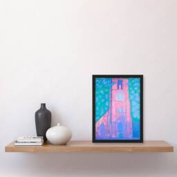 Artery8 Mondrian Framed Wall Art Church Tower at Domburg Abstract Painting - Size: A4 - thumbnail 2