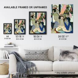 "Artery8 The Cafe Abstract Painting Kirchner Wall Art Poster Print - Size: W18"" x H24""" - thumbnail 3