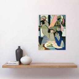 "Artery8 The Cafe Abstract Painting Kirchner Wall Art Poster Print - Size: W18"" x H24""" - thumbnail 4