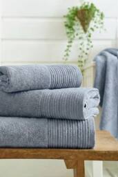 Deyongs Avelon Soft Touch Zerotwist 100% Cotton Towel in Blue - thumbnail 2