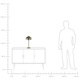 Wyld and Coco Bedside Table Lamp - Glam Gold Dome Shade Round Steel Base - thumbnail 9