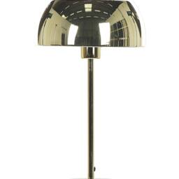Wyld and Coco Bedside Table Lamp - Glam Gold Dome Shade Round Steel Base - thumbnail 2
