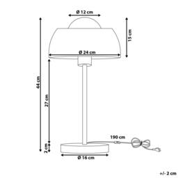 Wyld and Coco Bedside Table Lamp - Glam Gold Dome Shade Round Steel Base - thumbnail 3