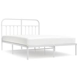 Berkfield Home Metal Bed Frame with Headboard White 150x200 cm King Size - thumbnail 1