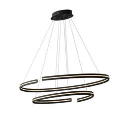 Netlighting CLARKE LED 2 Ring Pendant Black 4500lm 3000K 80x40+60x30cm - Size: 60x30 cm - thumbnail 2