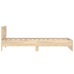 Berkfield Home Bed Frame without Mattress with Headboard Sonoma Oak 100x200 cm in Brown - thumbnail 6