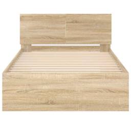 Berkfield Home Bed Frame without Mattress with Headboard Sonoma Oak 100x200 cm in Brown - thumbnail 5