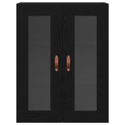 Berkfield Home Wall-Mounted Cabinet with Glass Doors Black Oak 69, 5x34x90 cm - Size: 5 x 34 x 90 cm - thumbnail 6