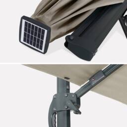 sweeek 3x4m Premium Rectangular Cantilever Parasol With Integrated Led Lights in Brown - thumbnail 6