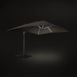 sweeek 3x4m Premium Rectangular Cantilever Parasol With Integrated Led Lights in Brown - thumbnail 4