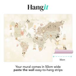 Superfresco Easy Whole Wide World Neutral Print To Order 3m x 2.8m Mural in Beige - thumbnail 3