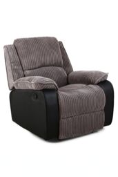 More4Homes Postana Manual Recliner Bonded Leather 1+2+3 Seater Sofa Set in Grey - thumbnail 5