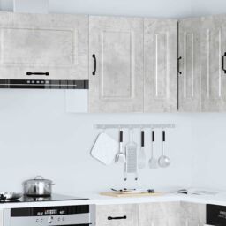 Berkfield Home Kitchen Wall Cabinet Kalmar Concrete Grey Engineered Wood - thumbnail 4