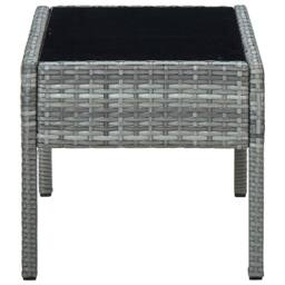 Berkfield Home Garden Table Grey 75x40x37 cm Poly Rattan - Size: 75 x 40 x 37 cm - thumbnail 3