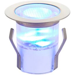 Loops Recessed IP44 Decking Guide Light Kit - 10 x Blue Light LED - Stainless Steel in Metallics - thumbnail 4