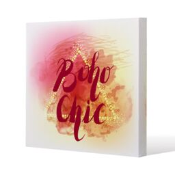 Benjamin Tate Design Boho Chic lettering on beautiful watercolor background (Canvas Print) / 90 x 90 x 4cm in Natural - Size: 90 x 90 x 4 cm - thumbnail 1