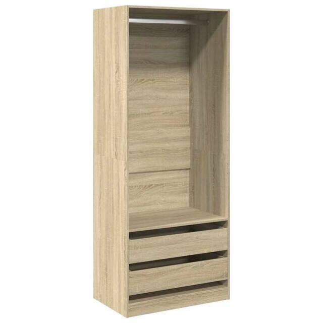 Berkfield Home Wardrobe Sonoma Oak 80x50x200 cm Engineered Wood in Brown - Size: 80 x 50 x 200 cm - image 1