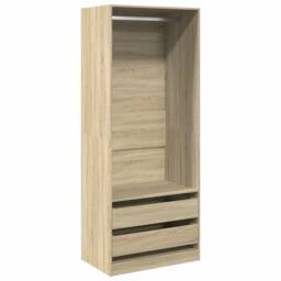 Berkfield Home Wardrobe Sonoma Oak 80x50x200 cm Engineered Wood in Brown - Size: 80 x 50 x 200 cm - thumbnail 1
