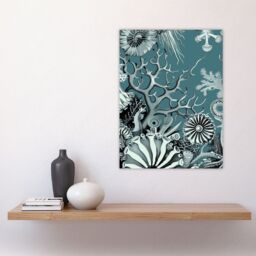 "Artery8 Coral Reef Life Aquatic Blue Landscape Design Wall Art Print - Size: W24"" x H32""" - thumbnail 4