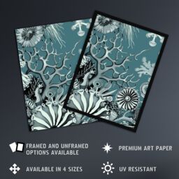 "Artery8 Coral Reef Life Aquatic Blue Landscape Design Wall Art Print - Size: W24"" x H32""" - thumbnail 2