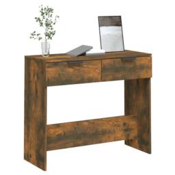Berkfield Home Decorative Console Table Smoked Oak 90x36x75 cm Engineered Wood in Brown - Size: 90 x 36 x 75 cm - thumbnail 4