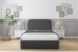 "Comfort Beds Diana Dumfries Bed Frame - 45"" Upholstered Headboard in Dark Grey - Size: King" - thumbnail 2