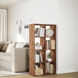 Berkfield Home Room Divider Bookcase Artisan Oak 69.5x29x137.5 cm Engineered Wood in Brown - thumbnail 4