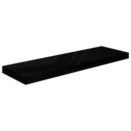 Berkfield Home Floating Wall Shelves 2 pcs High Gloss Black 80x23.5x3.8 cm MDF - thumbnail 3