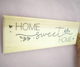 Amaya Rose Ltd Home Sweet Home Wall or Shelf Sign. Solid Wood Plaque. Wooden Décor in Beige - thumbnail 3