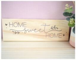 Amaya Rose Ltd Home Sweet Home Wall or Shelf Sign. Solid Wood Plaque. Wooden Décor in Beige - thumbnail 2