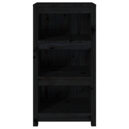 Berkfield Home Book Cabinet Black 50x35x97 cm Solid Wood Pine - Size: 50 x 35 x 97 cm - thumbnail 5
