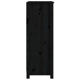 Berkfield Home Book Cabinet Black 50x35x97 cm Solid Wood Pine - Size: 50 x 35 x 97 cm - thumbnail 6