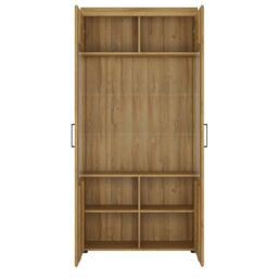Furniture To Go Cortina Tall Wide 2 Door glazed Display Cabinet in Brown - thumbnail 2