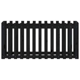 Berkfield Home Garden Raised Bed with Fence Design Black 150x50x70 cm Solid Wood Pine - Size: 150 x 50 x 70 cm - thumbnail 5