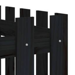 Berkfield Home Garden Raised Bed with Fence Design Black 150x50x70 cm Solid Wood Pine - Size: 150 x 50 x 70 cm - thumbnail 7