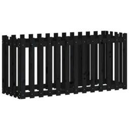 Berkfield Home Garden Raised Bed with Fence Design Black 150x50x70 cm Solid Wood Pine - Size: 150 x 50 x 70 cm - thumbnail 3