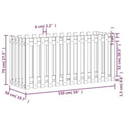 Berkfield Home Garden Raised Bed with Fence Design Black 150x50x70 cm Solid Wood Pine - Size: 150 x 50 x 70 cm - thumbnail 9