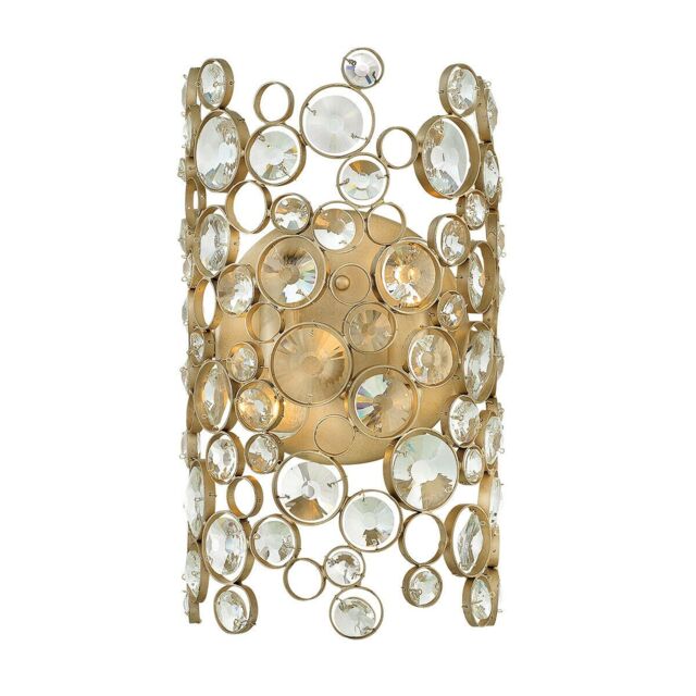 Loops Wall Light Connected Circles Faceted Crystals Metal Ring Silver Leaf LED E14 60W in Metallics